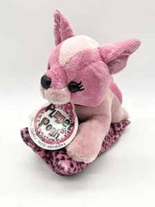 GANZ Planet Posh on Pillow Portia Pink Puppy Dog Plush 6" Stuffed Animal H12988 - Picture 1 of 13