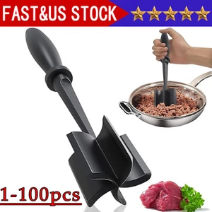 Fleisch Hamburger Zerkleinerer Hitzebeständiges Utensil Hackfleisch Kartoffelstampfer Spatel - Bild 1 von 13