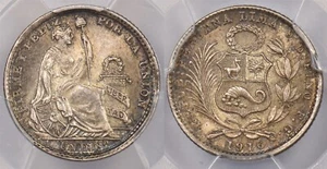 Peru 1916 FG Dinero PCGS MS 64 KM-204.2 Small date PI0065 combine shipping - Picture 1 of 5