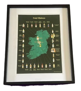 Framed Whiskey map of Ireland - Picture 1 of 2