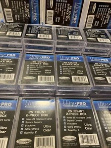 Ultra Pro 2 Pezzi 25 Pezzi Scatola Porta Carte Trasparente, Lotto di 2 Confezioni X 10 (20 Custodie) - Foto 1 di 1
