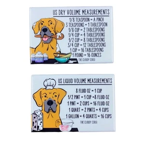 Fawn Great Dane Dog Measuring Chart Magnet Set Kitchen Cooking and Baking Guide - Picture 1 of 12