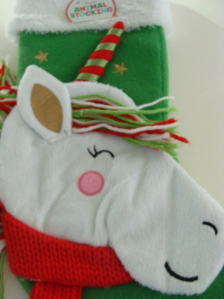 Red blue yellow Kids Christmas Stocking Penguin headphone felt fabric