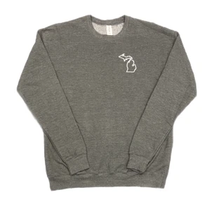 Michigan Outline Sweatshirt mit Rundhalsausschnitt - Michigan Apparel - minimalistisch - MI Outline - Bild 1 von 2