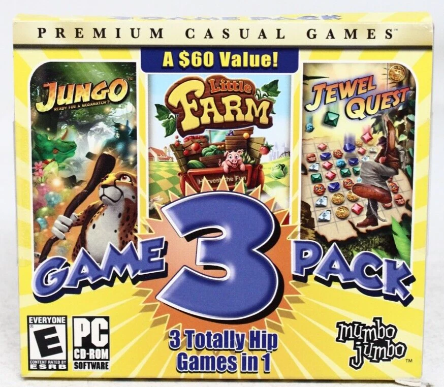 PC GAME JUNGO LITTLE FARM JEWEL QUEST Win 2K Thru Win 10 3 Game Pack