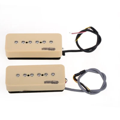 Wilkinson Cream P90 Ceramic Single Coil Neck Bridge Pickup Set For SG LP Guitar - Image 1 of 3