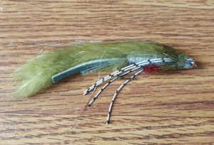 Six (6) Cone Head Olive Muddy Buddy size 2 fishing flies - Picture 1 of 1