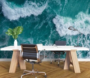 3D Ocean Waves S333 Wallpaper Mural Self-adhesive Removable Sticker Kids Pa - Picture 1 of 11