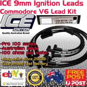 ICE PRO 100 9mm Ignition Spark Plug Leads fit VS-VT Series 1 Commodore V6 Black - Picture 1 of 5