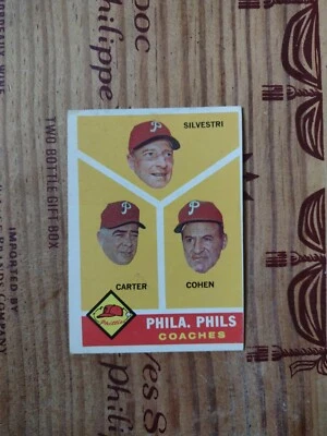 1960 Topps #466 Phillies Coaches  NO CREASES EX w toploader  - Image 1 of 2