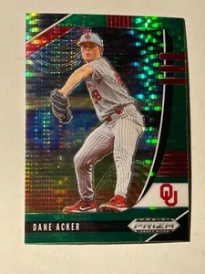 2020 Panini Prizm Draft Picks Baseball DANE ACKER Green Prizm Card - Picture 1 of 1