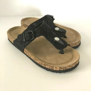 Diva Girl Little Girls Boho Slip On Sandals Size 2 Black Bling - Picture 1 of 7