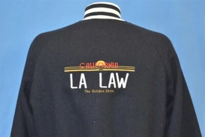 vtg 80s LA LAW TV SHOW SATIN WOOL EMBROIDERED FULLY REVERSIBLE JACKET SMALL S - Picture 1 of 8