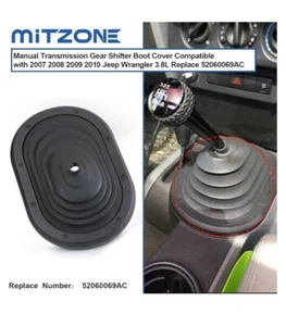Fits 2007-2010 Jeep Wrangler 3.8L Manual Shift Boot Cover Shifter Black Rub T3 - Bild 1 von 7