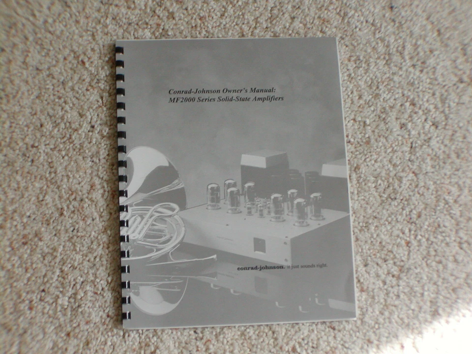 Vintage Original Conrad Johnson MF-2000 Manual. Bom estado. - Imagem 1 de 1