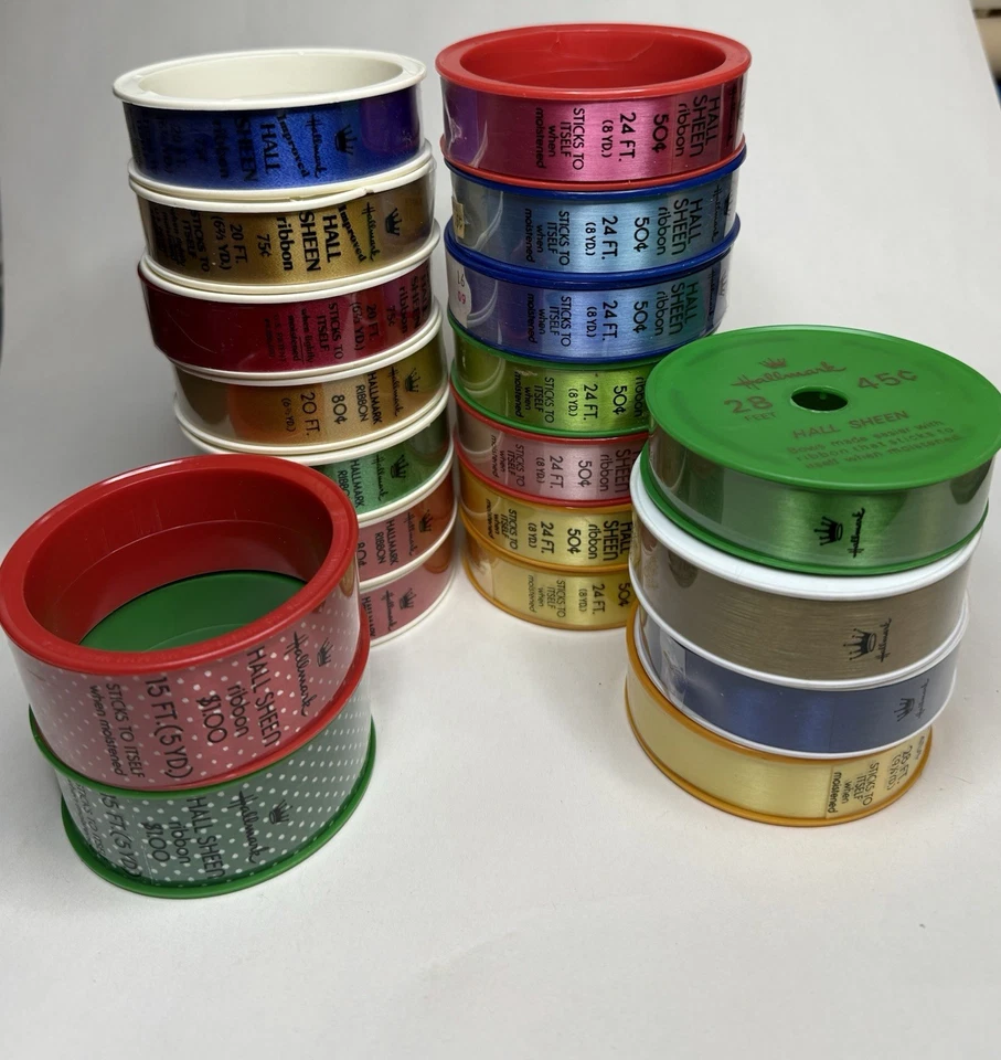 De Colección Hallmark Hall Brillo Cinta Regalo Navidad Autoadhesiva EE. UU. Nuevo Gran Lote 20 Foto 1 de 4