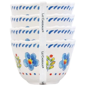 Le Cadeaux Madrid White 4 Piece Melamine Floral Dessert Bowl Set 098MADW Retired - Picture 1 of 5