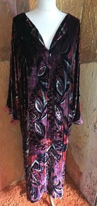 Exquisite "Tuttabankem" Silk Velvet Jewel Tone Dress Kaftan OSFA 16 - 26 £230 - Picture 1 of 20