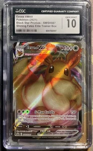 2021 Pokémon Eevee VMAX #SWSH087 Promo Full Art CGC GEM MINT 10 Shining Fates - Picture 1 of 4
