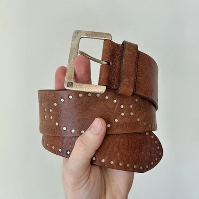 Cinturón de cuero vintage Ralph Lauren Western Wear concho talla 28 medallón plateado Foto 1 de 4