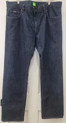 Jeans Boss Hugo Boss Azul Lavado Oscuro Para Hombre Talla 38x32 Etiqueta Verde Foto 1 de 4