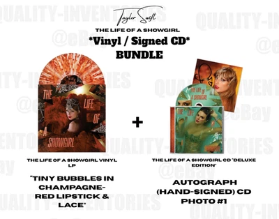 VINYL + *SIGNED* CD (Photo 1) TAYLOR SWIFT - THE LIFE OF A SHOWGIRL *New/Sealed* - Image 1 of 4