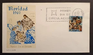 RARE CACHET Spain stamps 1967 First Day Cover Christmas - Picture 1 of 2
