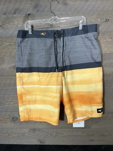 O’Neil Men’s Board Shorts Black Orange Size 34 - Picture 1 of 3
