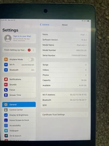 Apple iPad Mini 4 Model A1538 16 GB - Picture 1 of 6