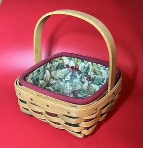 2003 Weihnachten Longaberger KORB Urlaub Helfer Stechpalme Beere Liner mit Griff - Bild 1 von 12