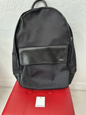 Calvin Klein Leather Nylon Black Backpack Bag  - Image 1 of 4