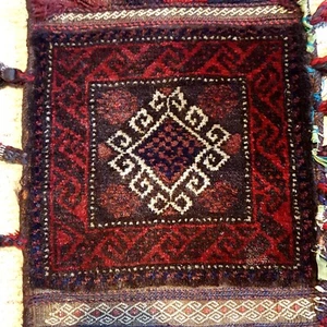 Alforja de camello de lana tribal Baluch tejida a mano y anudada, gruesa, pesada - Imagen 1 de 11