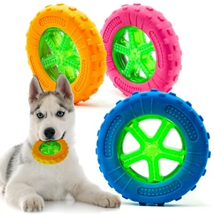 5 Zoll starkes Kauspielzeug für Hunde Haustier spielen bissfest Gummi REIFENRAD Spender - Bild 1 von 5
