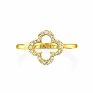 14K Gold 0.16 CT VS/F-G Diamond Floral Ring Size - 3 to 8 US- The Jewelz - Picture 1 of 4