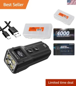 T4K EDC Flashlight: 4000 Lumen USB Rechargeable Keychain Light, Compact & Bri... - Picture 1 of 9