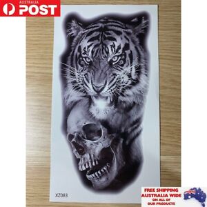 Tiger Skeleton Skull Temporary Adult Tattoo Fake Body Art Animal Punk Men Unisex
