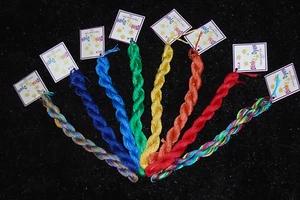 DINKY DYES Silk 6 Strand 8m Hand Dyed Floss THREAD Needlework,Cross Stitch A-L - Picture 1 of 144