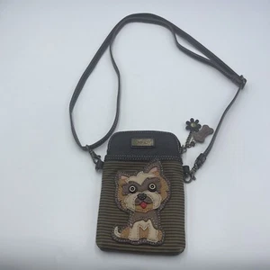 Chala Yorkie Dog Brown Black Stripe Cell Phone Crossbody Purse Bag - Picture 1 of 5