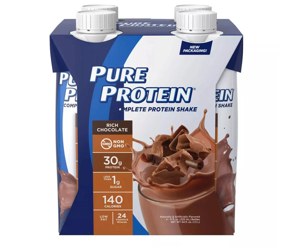 Pure Protein Shake, Rich Chocolate, 30g Protein, 11 fl oz, 12 Count , free ship