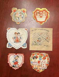 Vintage Lot 6 kostbare Valentinskarten 1940’s-50’s - Bild 1 von 3
