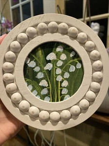 Lirio del Valle pinturas sobre lienzo flores abstractas originales, redondas - Imagen 1 de 9