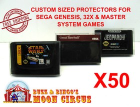 50x SEGA GENESIS - MASTER SYSTEM - 32X CARTRIDGE - CLEAR PROTECTIVE BOX SLEEVE 