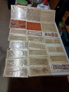 GREAT LOT 23 NOS VINTAGE CRAFTAID LEATHER TEMPLATES PLASTIC 1953-78 BILLFOLD - Picture 1 of 23