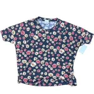 Freeloader Crewneck Short Sleeve Sweatshirt Top Floral Small NWOT - Picture 1 of 6