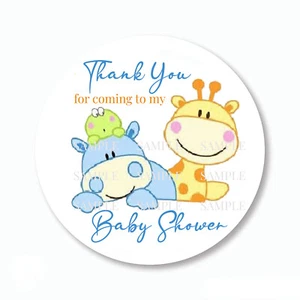 Personalized Thank You Baby Shower Animals  Party Favors Stickers Labels 3 Sizes - Picture 1 of 1