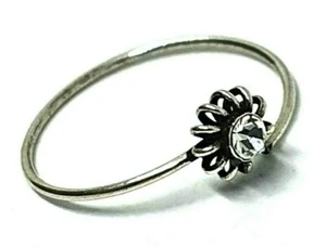Anello naso fiore zirconi sole zirconi 22 g (0,6 mm) argento 925 diviso 10 mm... - Foto 1 di 12
