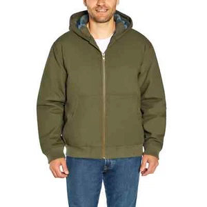 Woolrich Men's Canvas Full Zip Hooded Jacket, Green, Size M - Picture 1 of 7