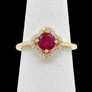 925 Sterling Silver 6mm Ruby Sapphire Size 7 Ring Gemstone - Picture 1 of 2