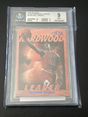 1997-98 Fleer Flair Hardwood Leaders Michael Jordan #4 BGS 9 - Imagem 1 de 2