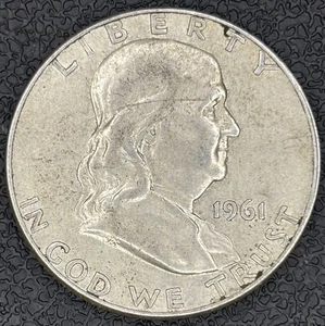 1961-D Franklin Half Dollar ~ 90% Silver ~ B-3140 - Bild 1 von 2